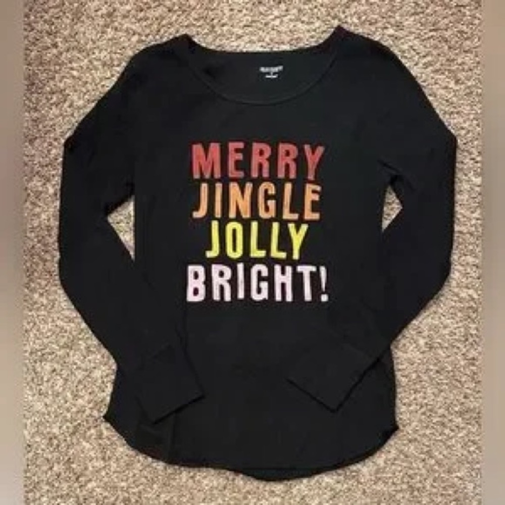 Old Navy Black Tee Holiday Henley Women’s XL